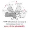 RAM® Universal Double Ball Mount with Two Round Plates - C Size Short - Bilde 3