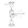 RAM® Double Socket Arm - C Size Short