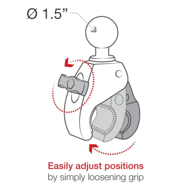 RAM® Tough-Claw™ Small Clamp Ball Base