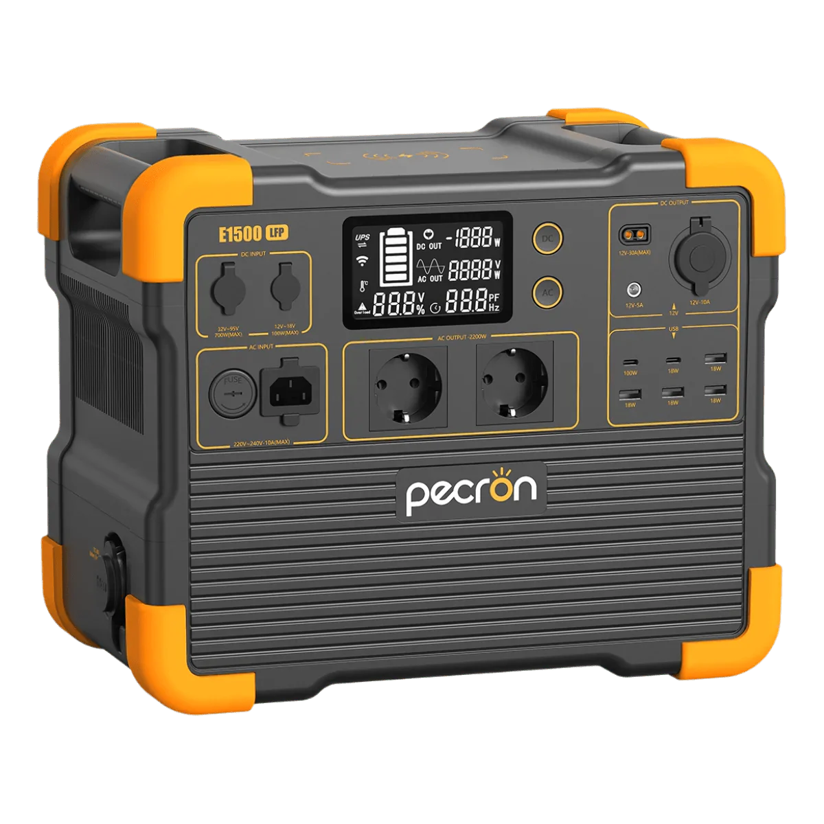 Pecron E1500LFP 2200W AC LiFePO4 batteri 1536Wh