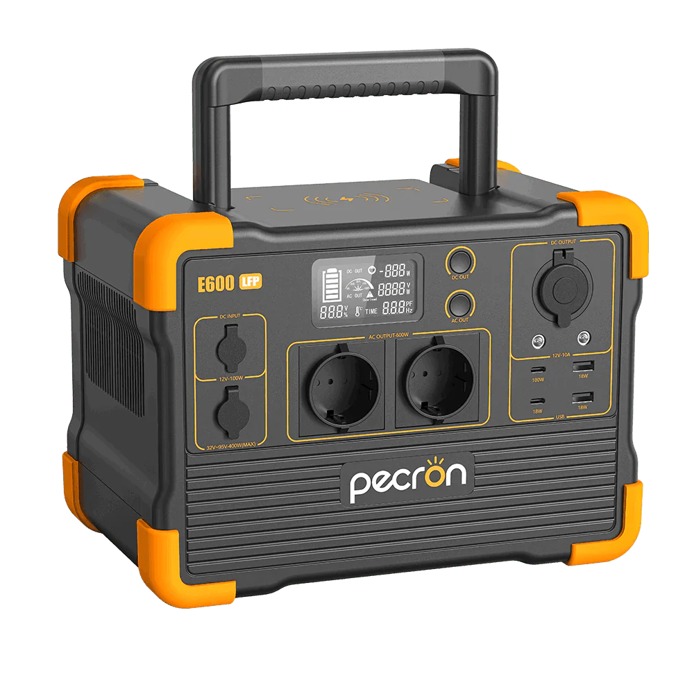 Pecron E600LFP 1200W AC LiFePO4 batteri 614Wh