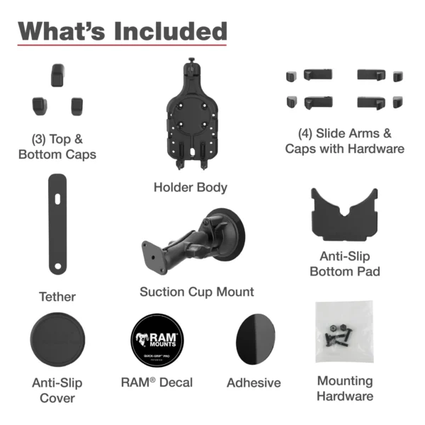 RAM® Quick-Grip™ Pro Phone Holder m/U bolt base