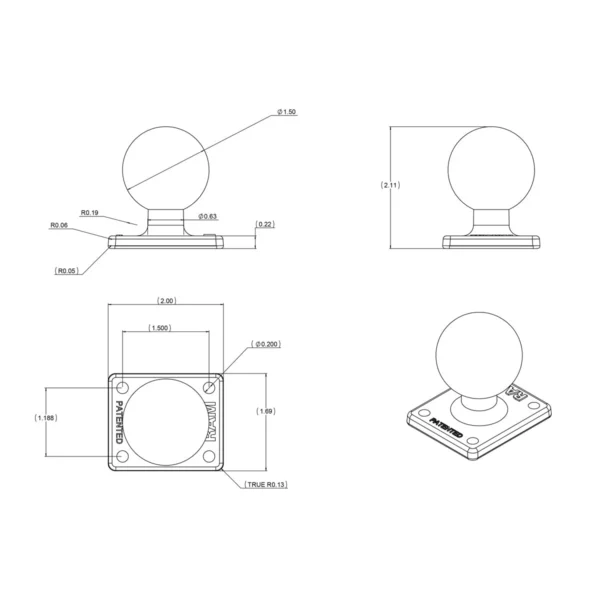 RAM ® C kule AMPS-plate